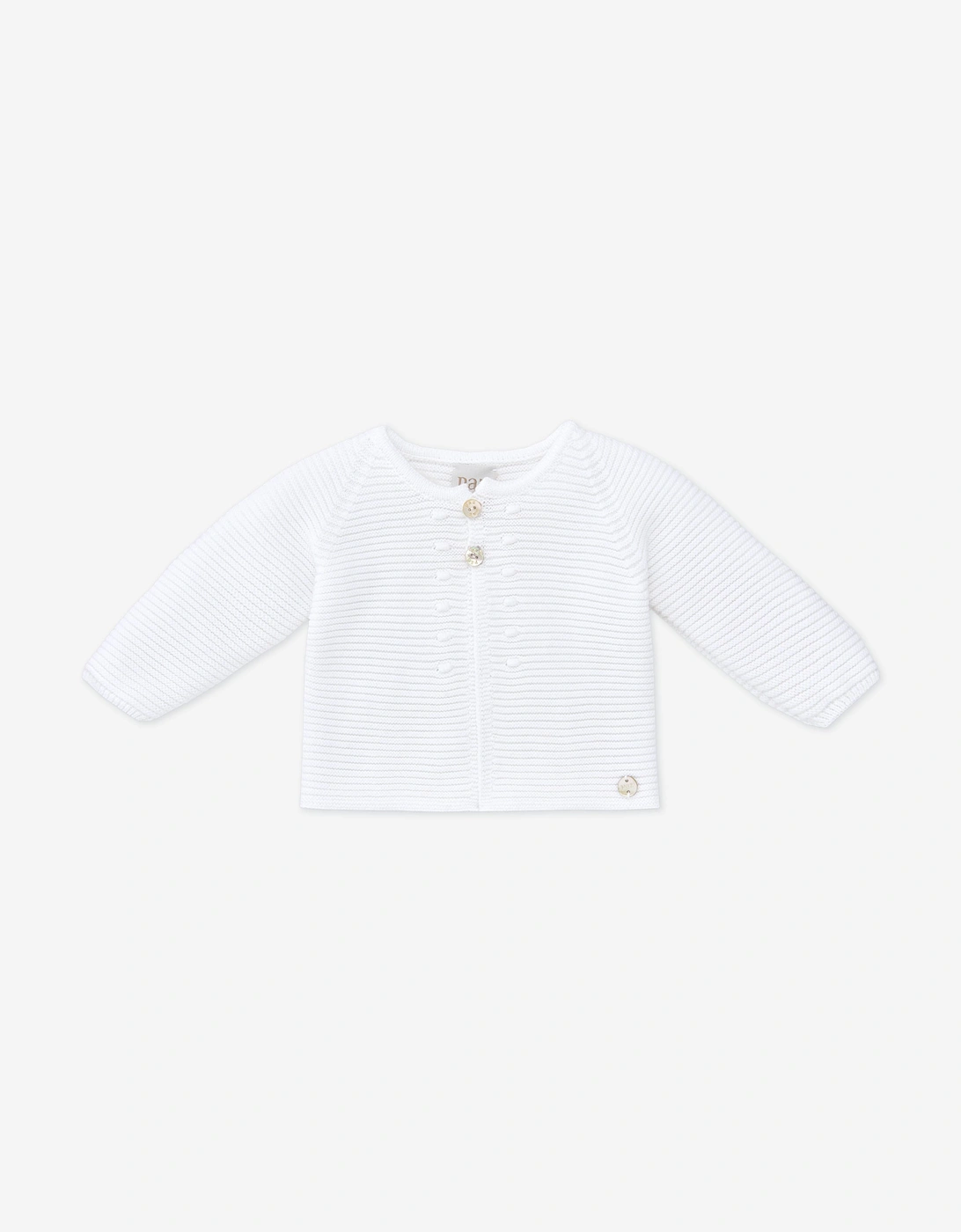 Baby Knitted Cardigan in White, 5 of 4
