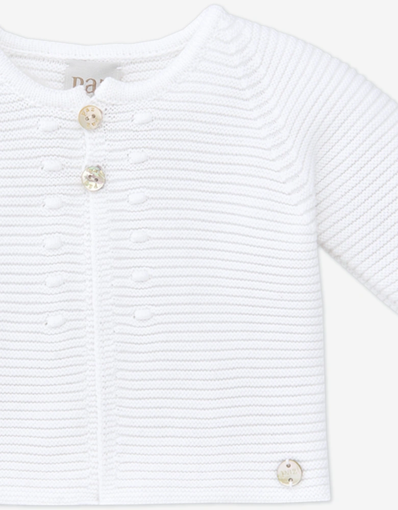Baby Knitted Cardigan in White