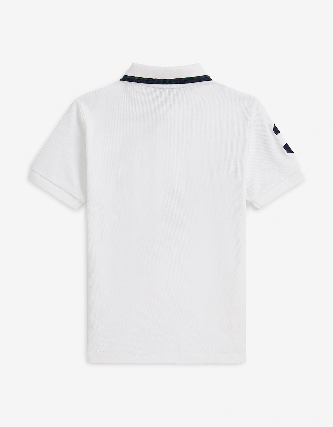 Boys Diagonal Stripe Polo Shirt in White