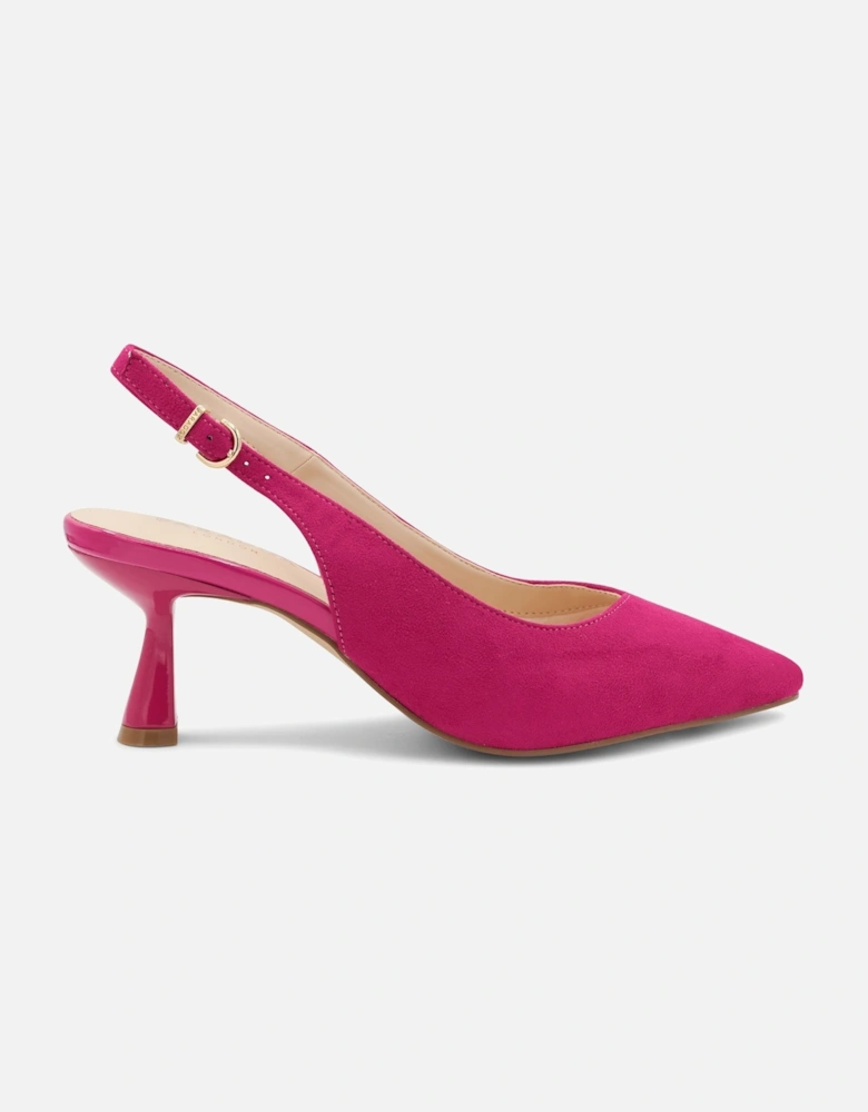 'Kelsey' Microsuede Block Heel Slingback Court Shoe