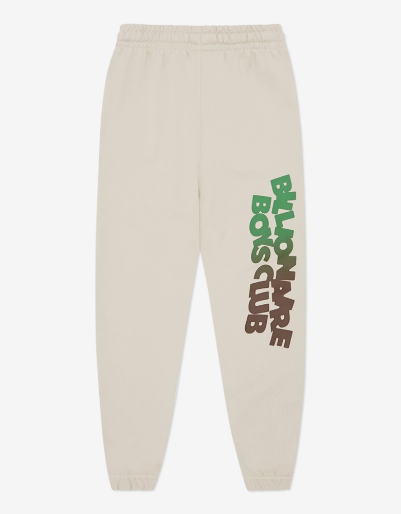 Boys Gradient Logo Joggers in Ivory