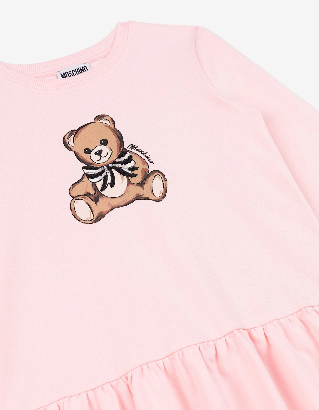 Girls Teddy Bear Sweater Dress in Pink