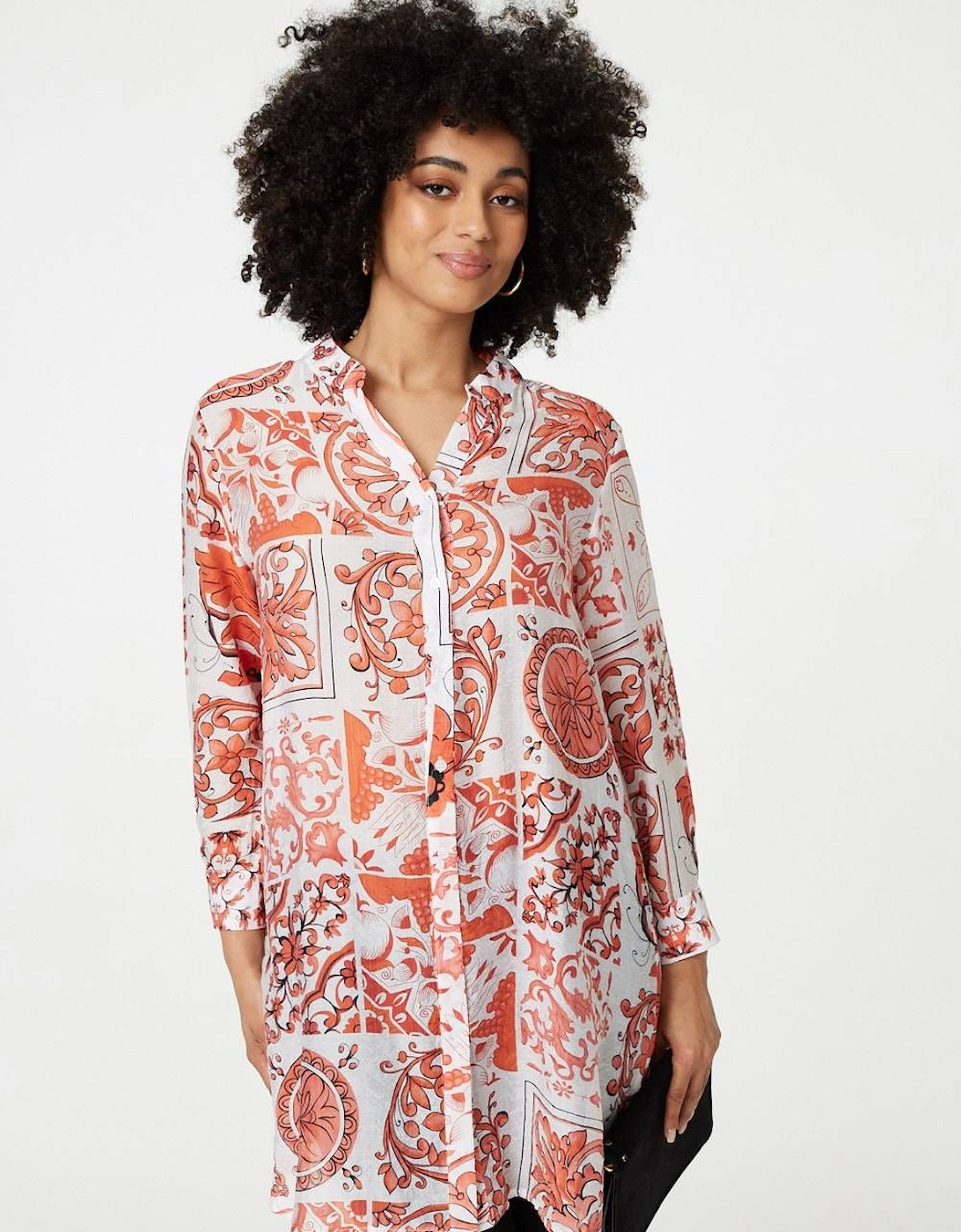 Mosaic Print Longline Blouse Dress, 2 of 1