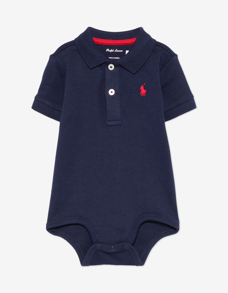 Baby Boys Logo Bodysuit in Navy