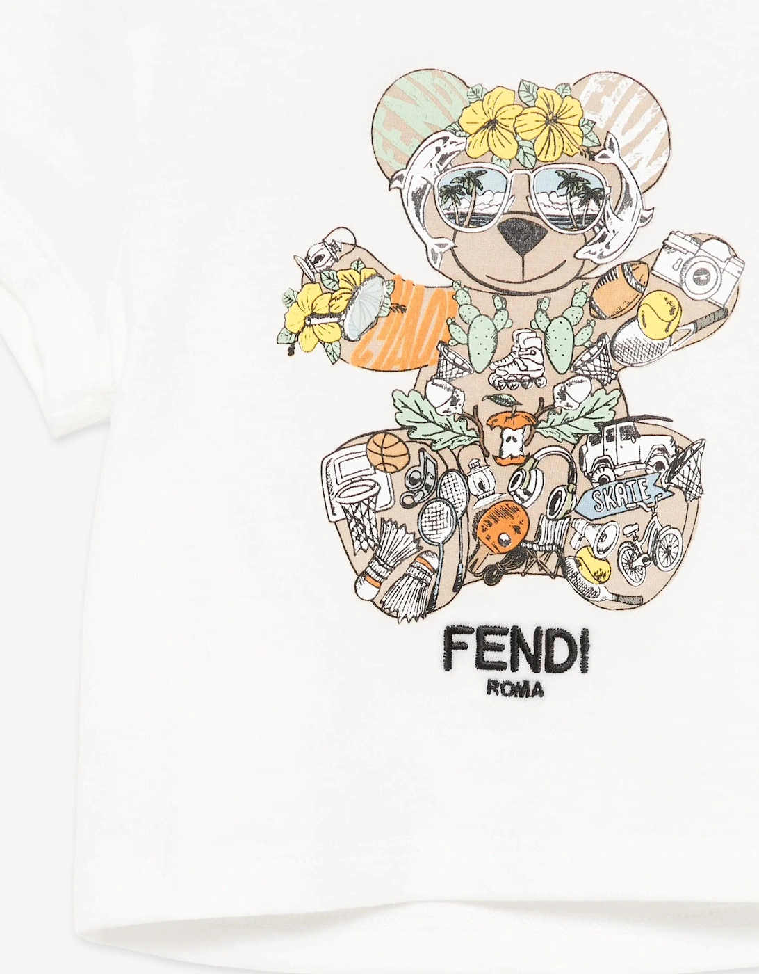 Baby Boys Teddy Bear T-Shirt in White