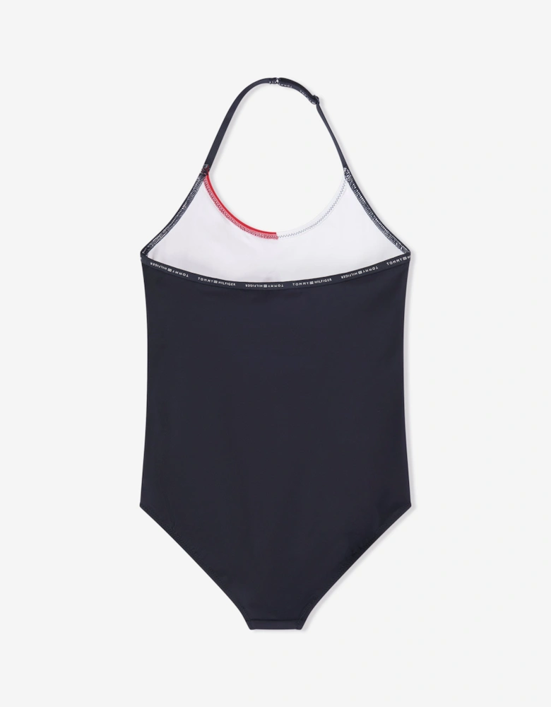 Girls Flag Swimsuit in Navy
