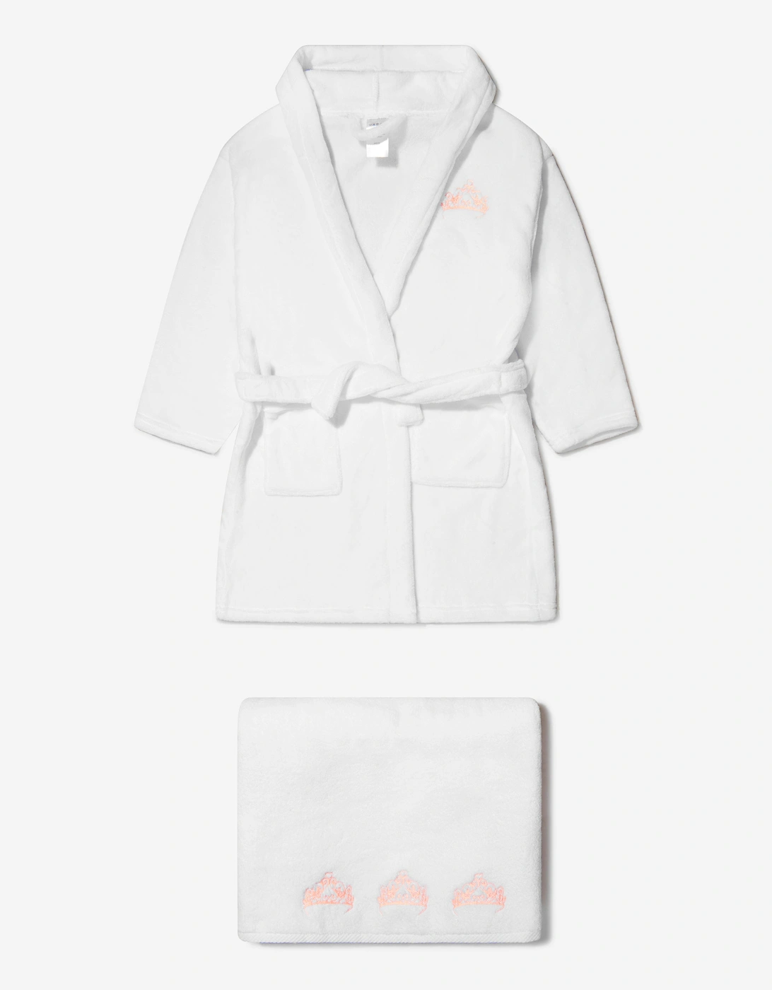 Girls Cotton Crown Bathrobe And Towel Set, 5 of 4