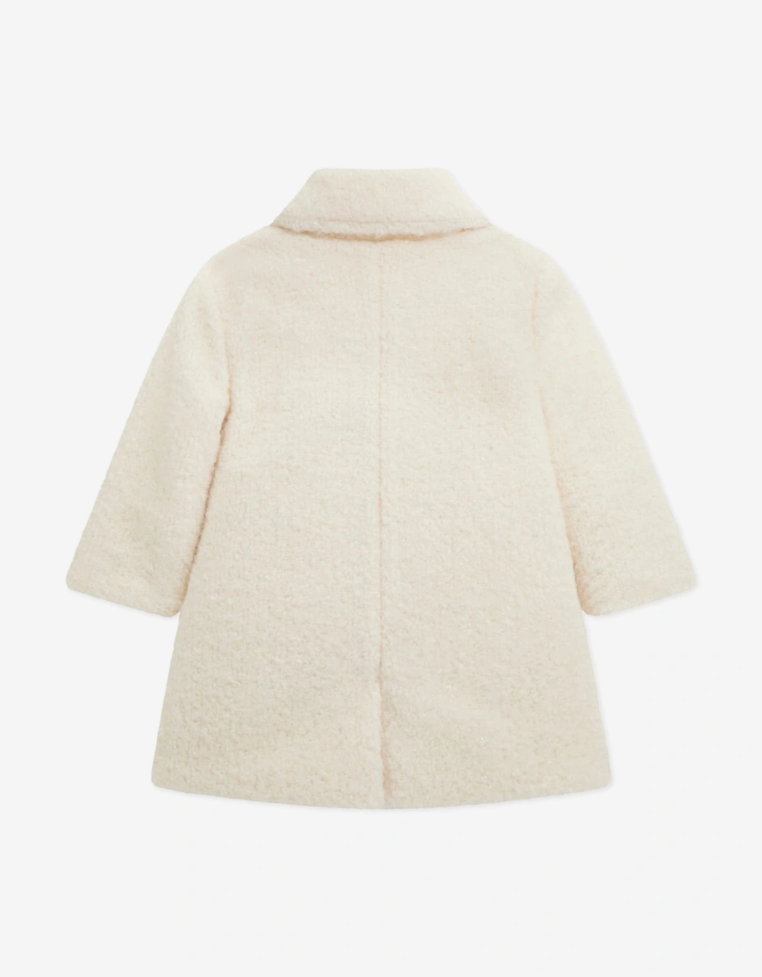 Girls Sherpa Padded Coat in Ivory