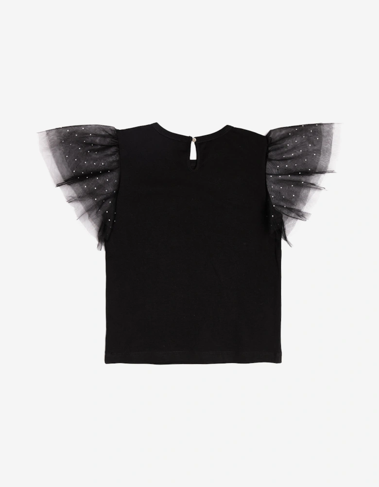 BCBGMAXAZRIA Girls Flare Sleeve T-Shirt in Black