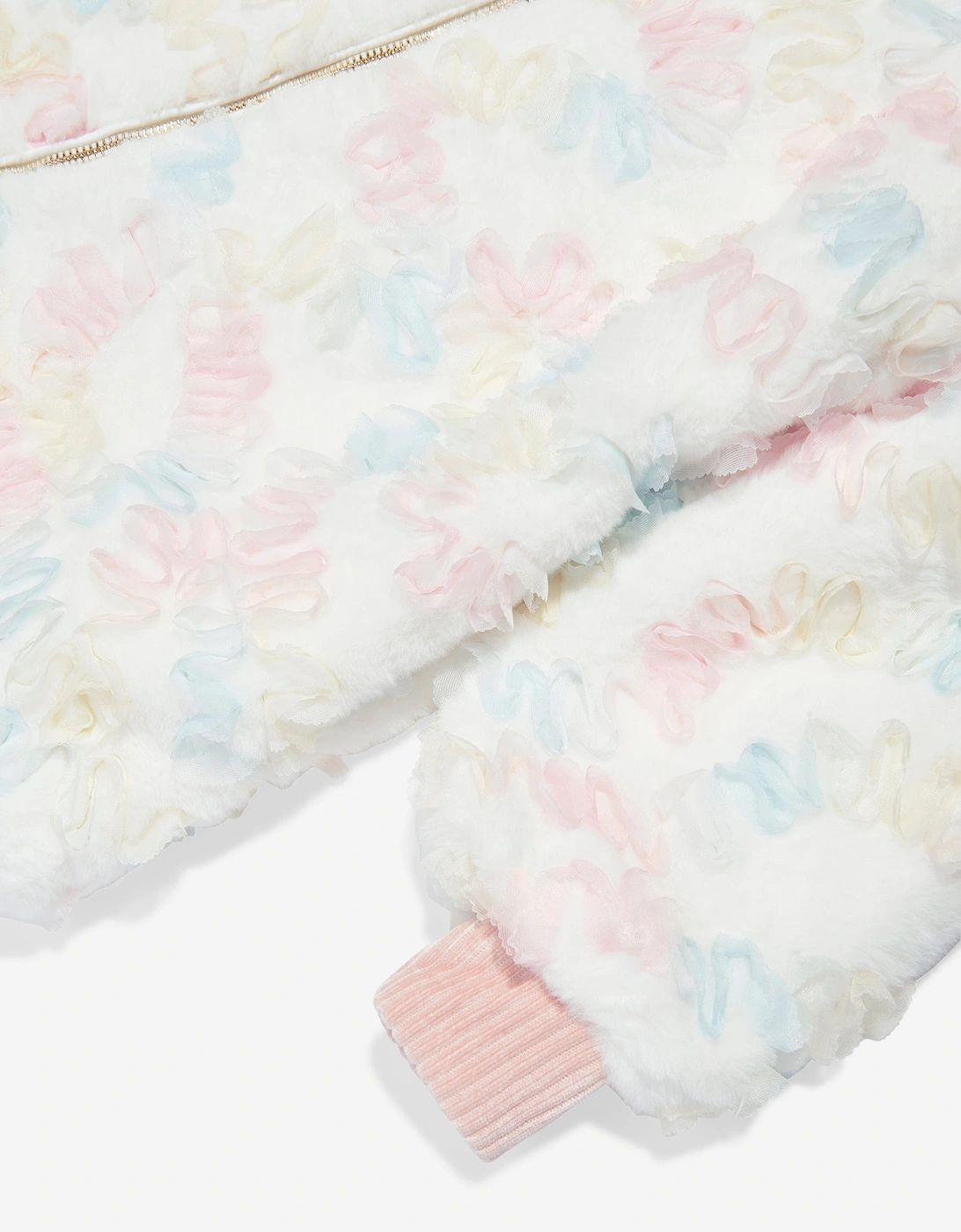 Angels Face Girls Oscars Pastel Fur Jacket in White