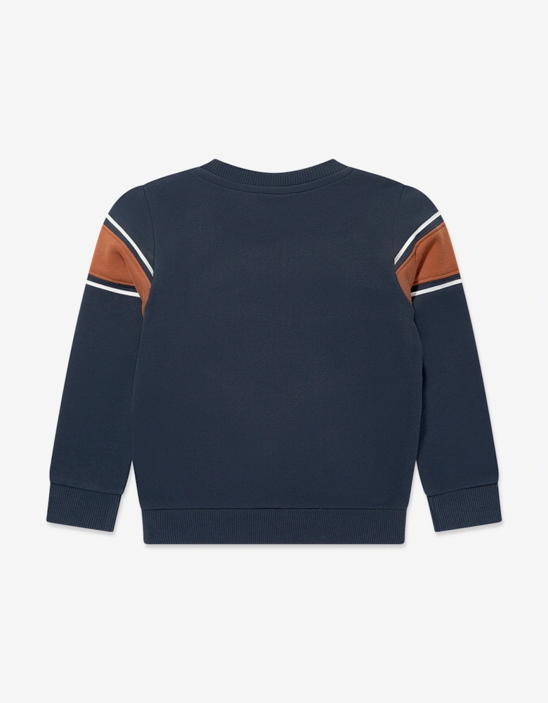 Boys Logo Print Sweatshirt in Navy