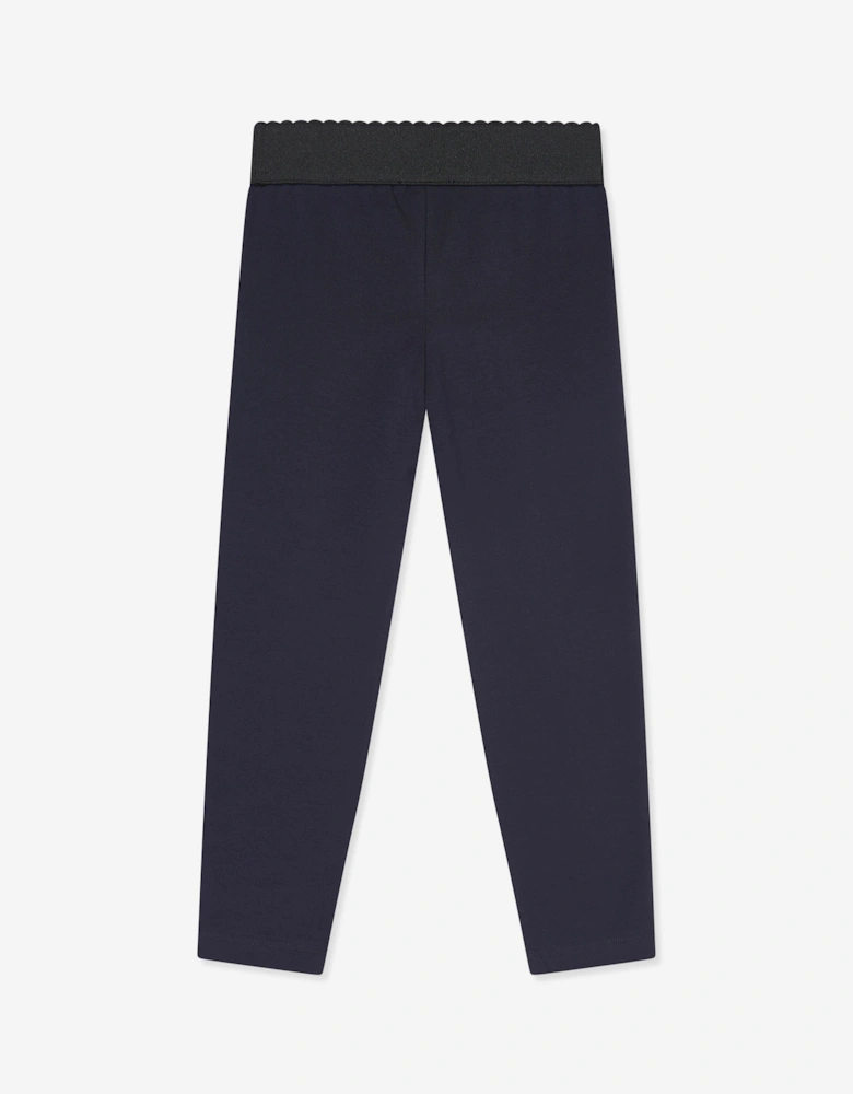 Girls Logo Leggings in Navy
