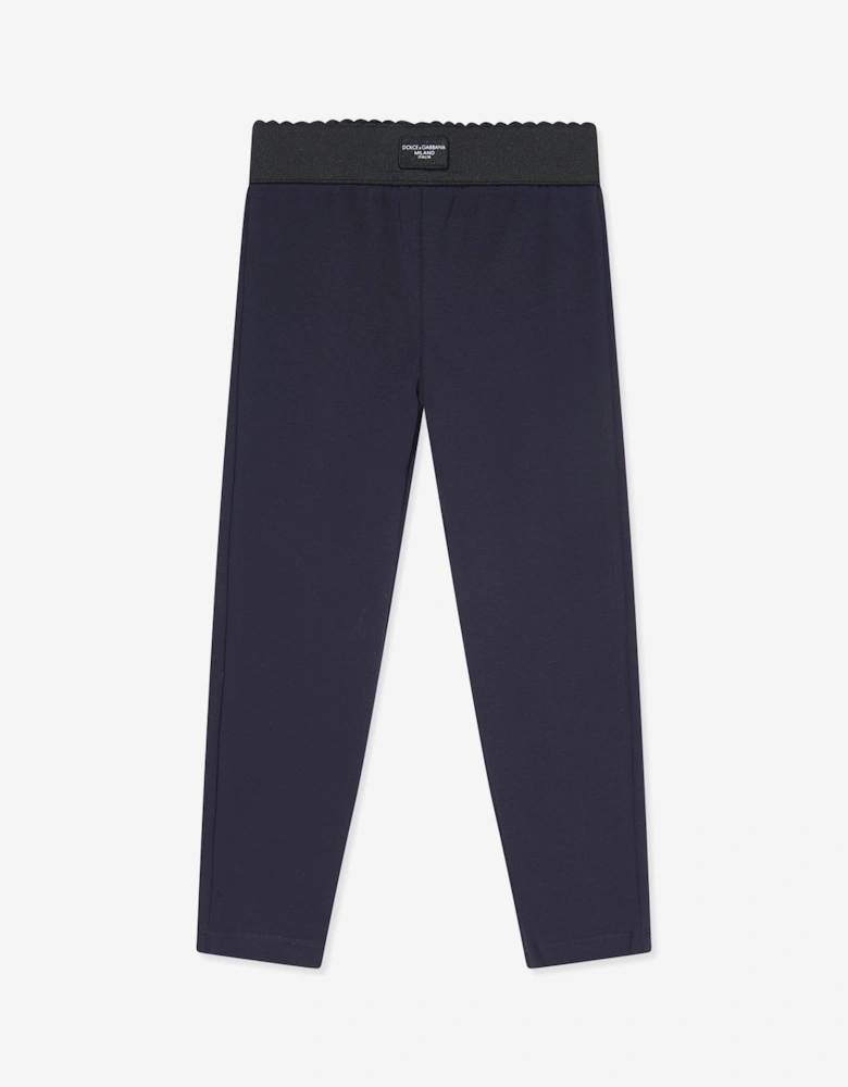 Girls Logo Leggings in Navy