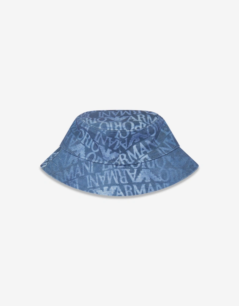 Kids Logo Bucket Hat in Blue