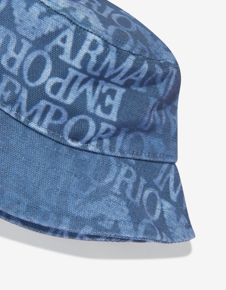 Kids Logo Bucket Hat in Blue