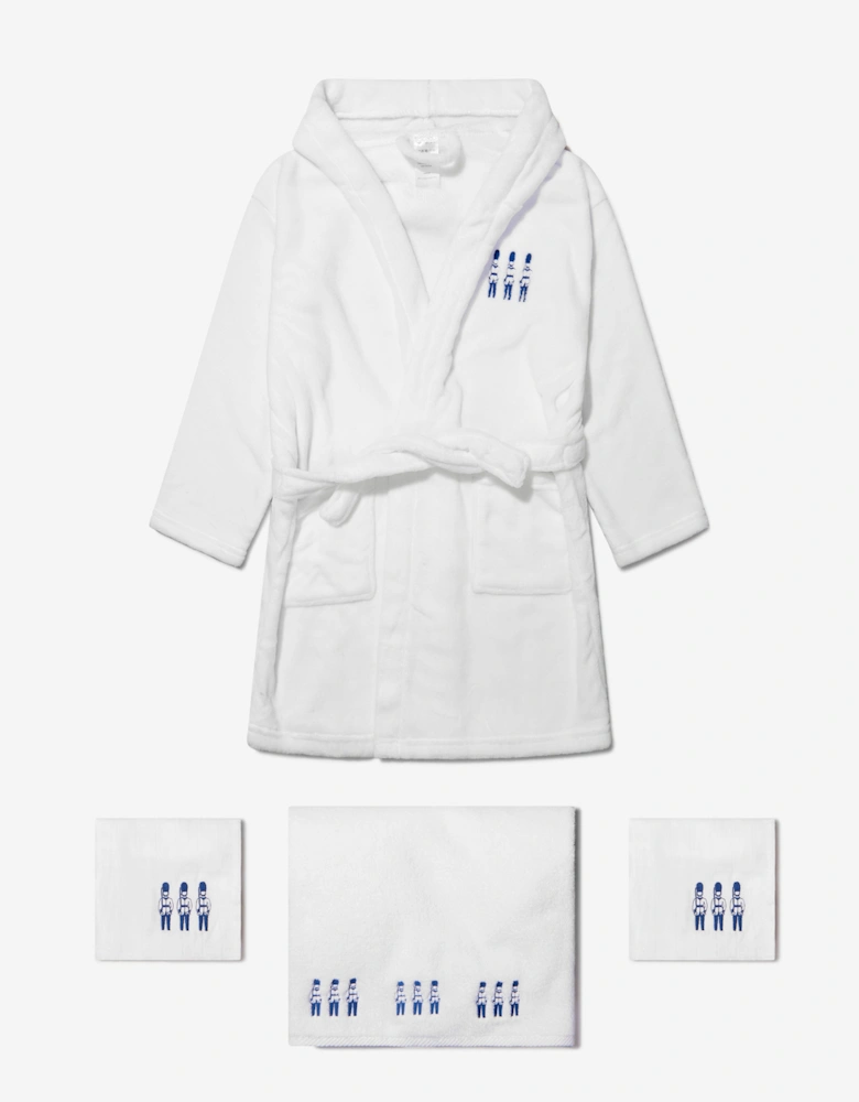 Baby Boys Organic Cotton Guardsmen Muslin Bathrobe And Towel Set