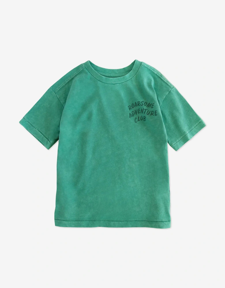 Boys Spike The Dinosaur Adventure Club T-Shirt in Green