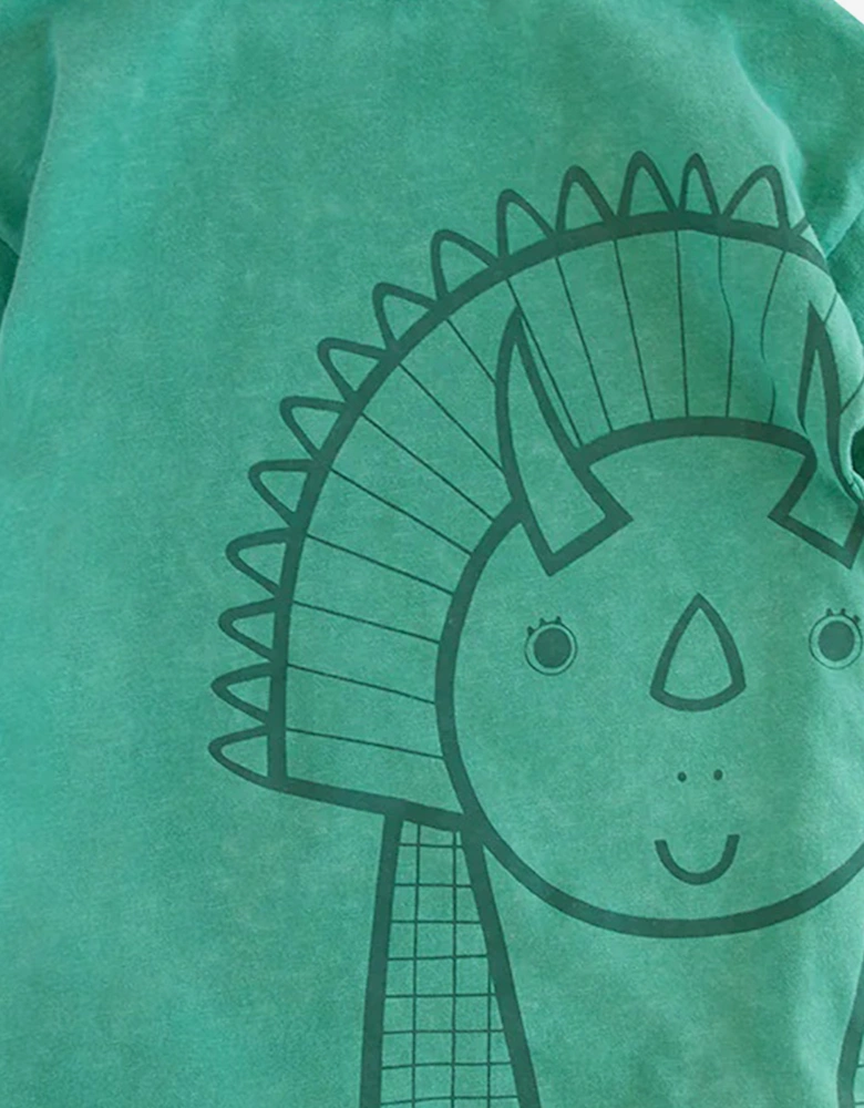 Boys Spike The Dinosaur Adventure Club T-Shirt in Green
