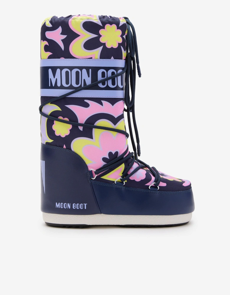 Moon Boot Girls Icon Flower Boots in Multicolour