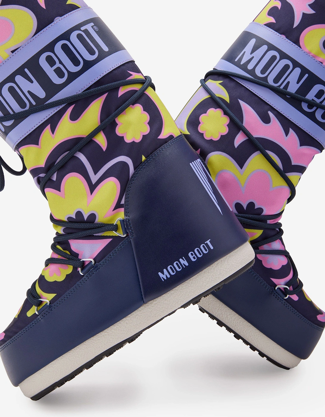 Moon Boot Girls Icon Flower Boots in Multicolour