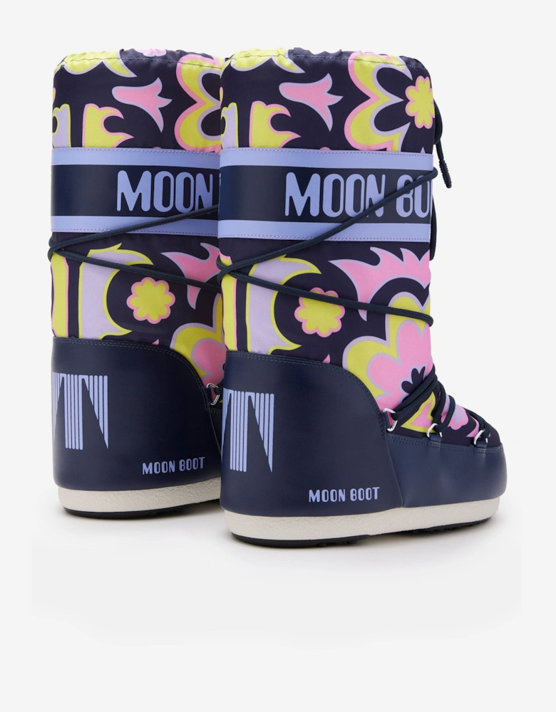 Moon Boot Girls Icon Flower Boots in Multicolour
