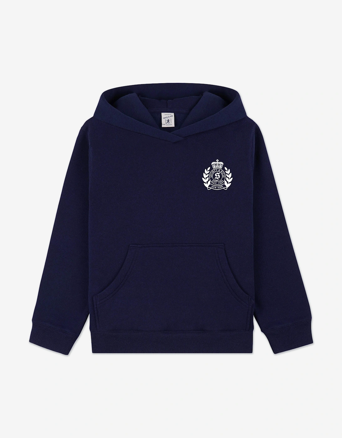 Kids H&W Crest Hoodie in Navy, 5 of 4