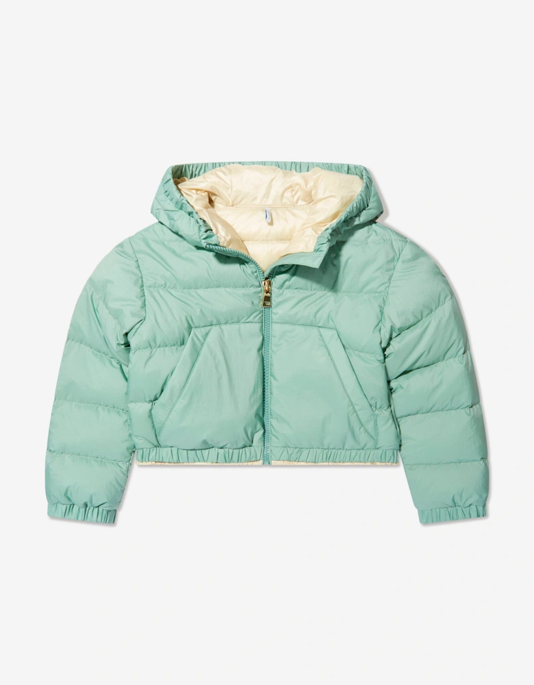 Enfant Girls Down Padded Mantas Jacket in Green