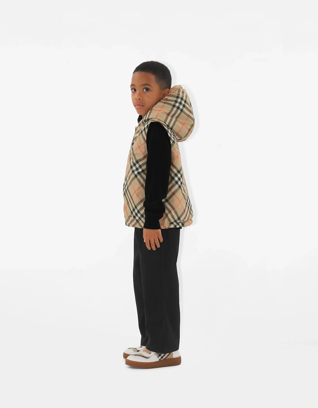 Kids Reversible Slade Gilet in Beige