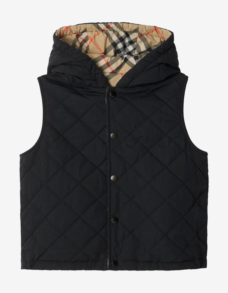 Kids Reversible Slade Gilet in Beige