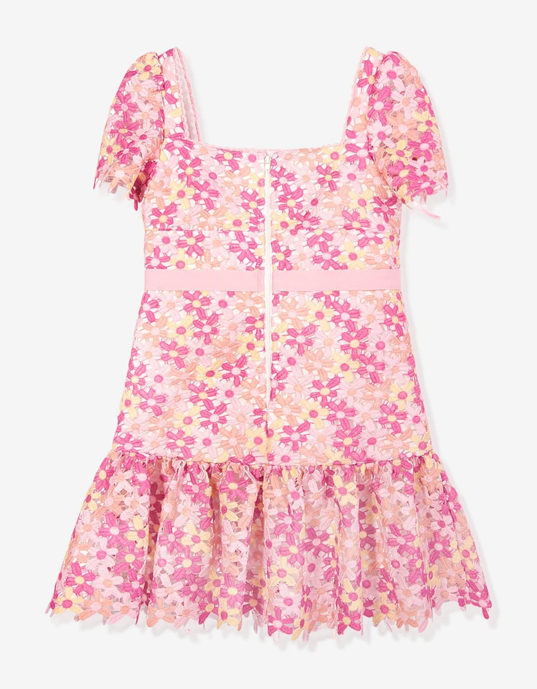 Girls Pixie Embroidered Dress in Multicolour