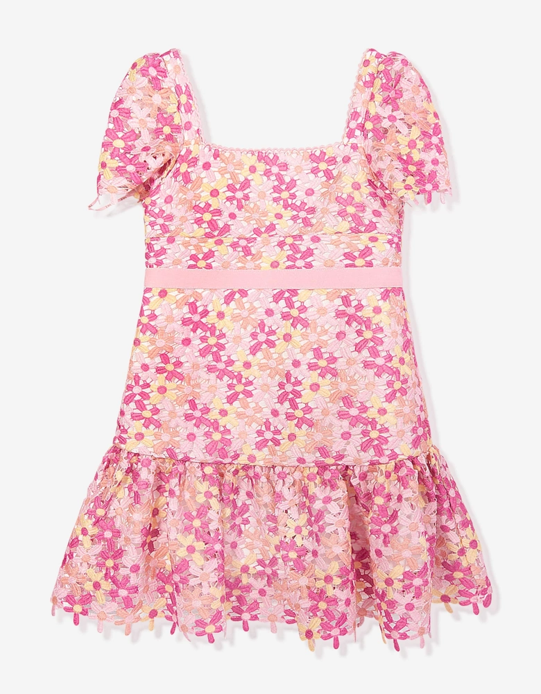 Girls Pixie Embroidered Dress in Multicolour