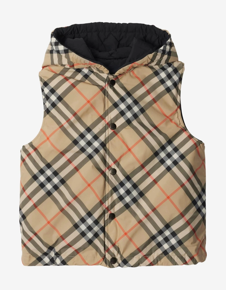 Kids Reversible Slade Gilet in Beige