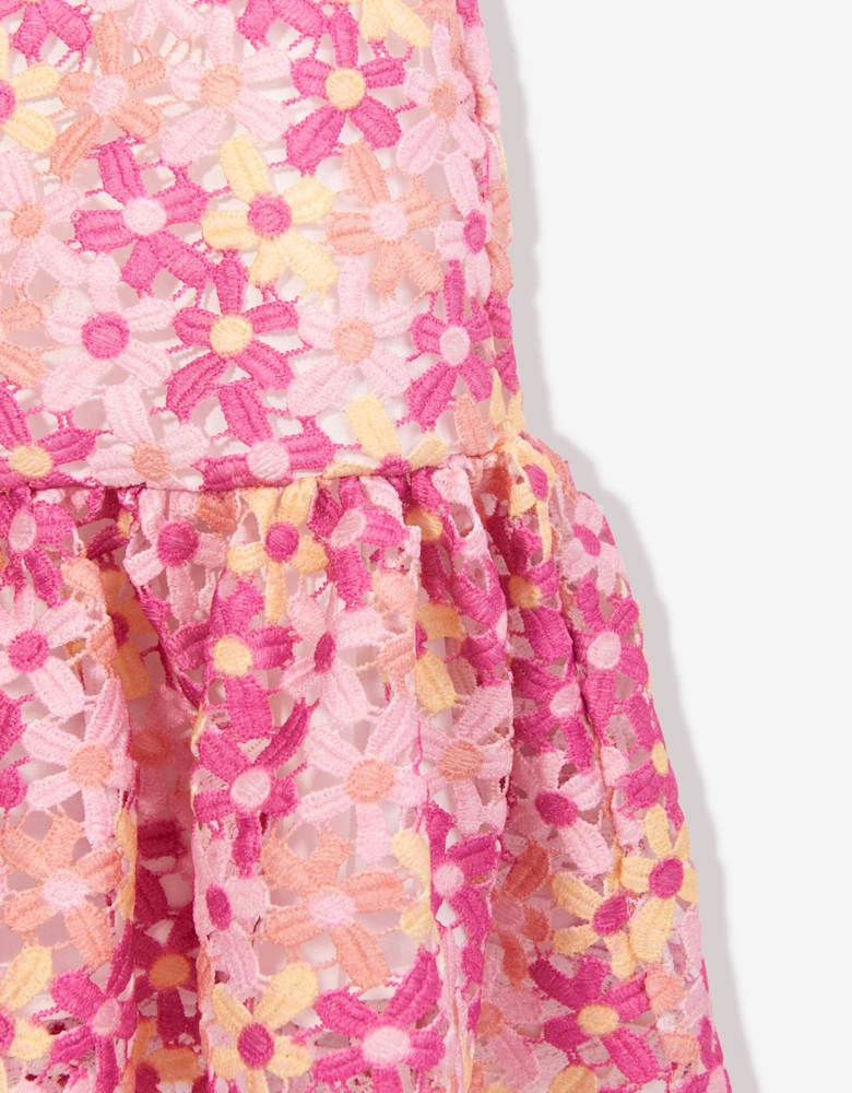 Girls Pixie Embroidered Dress in Multicolour