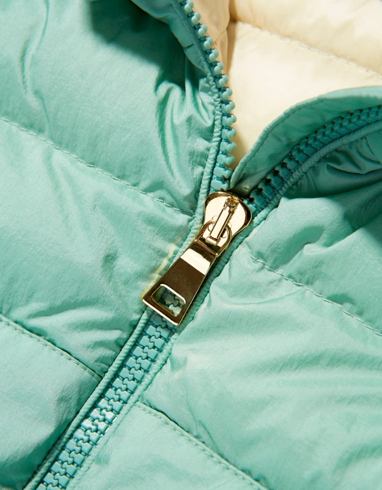 Enfant Girls Down Padded Mantas Jacket in Green