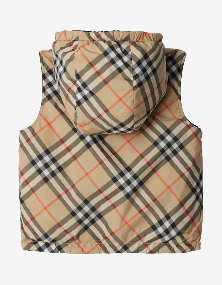Kids Reversible Slade Gilet in Beige