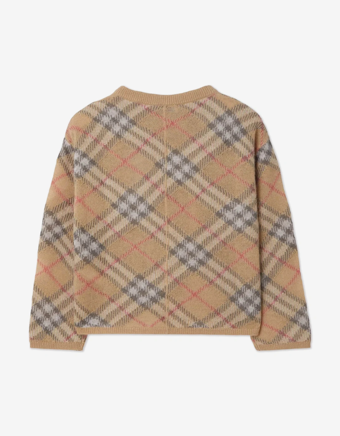 Girls Bethane Sparkle Check Cardigan in Beige