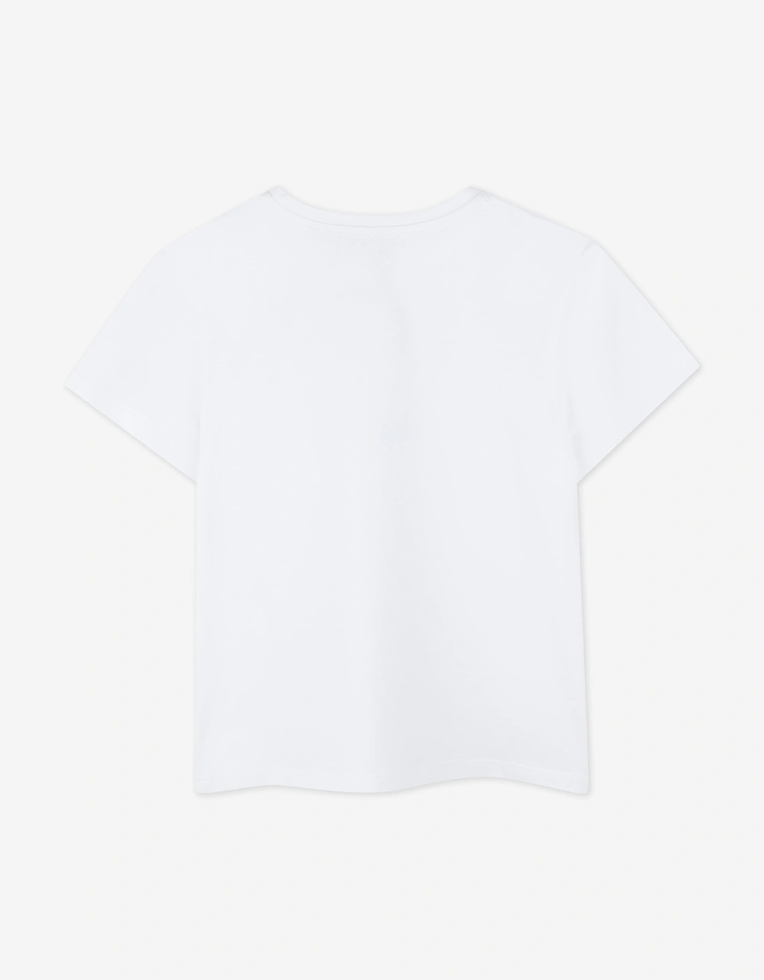 Girls Diamante Signature Logo T-Shirt in White