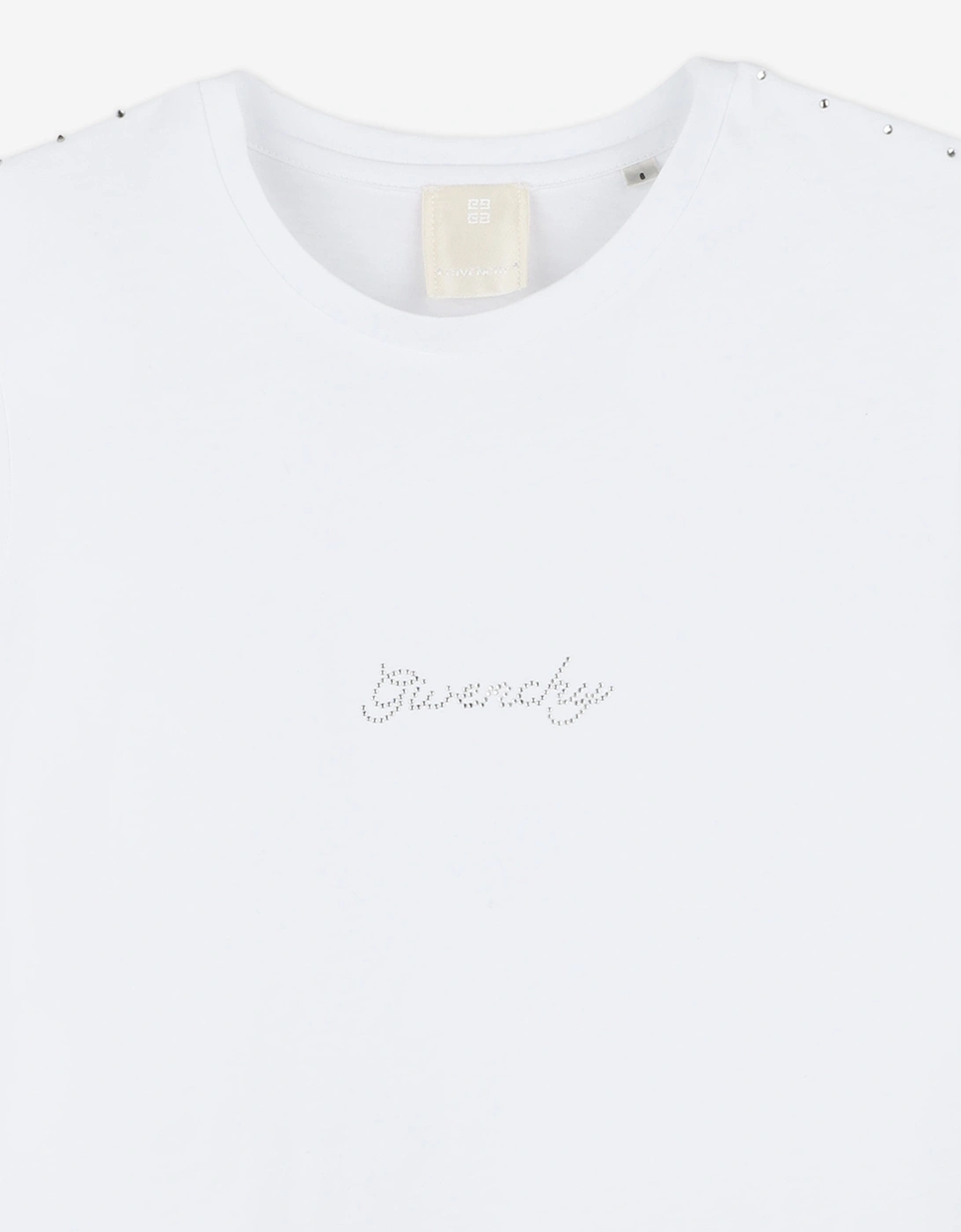 Girls Diamante Signature Logo T-Shirt in White