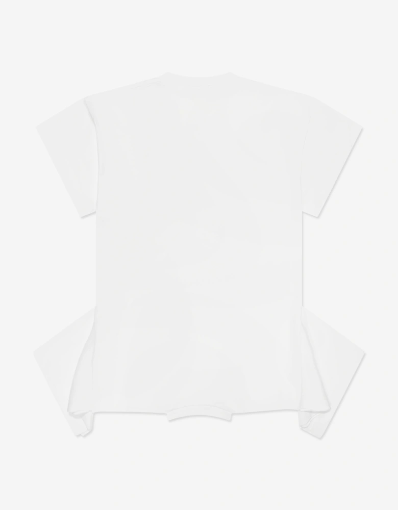 MM6 Girls Asymmetric T-Shirt Dress in White