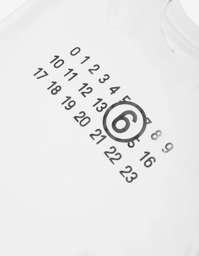 MM6 Girls Asymmetric T-Shirt Dress in White