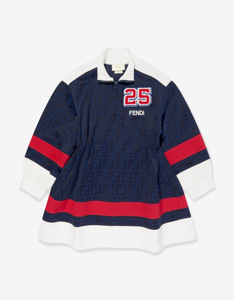Girls FF Technical Sweater Dress in Navy