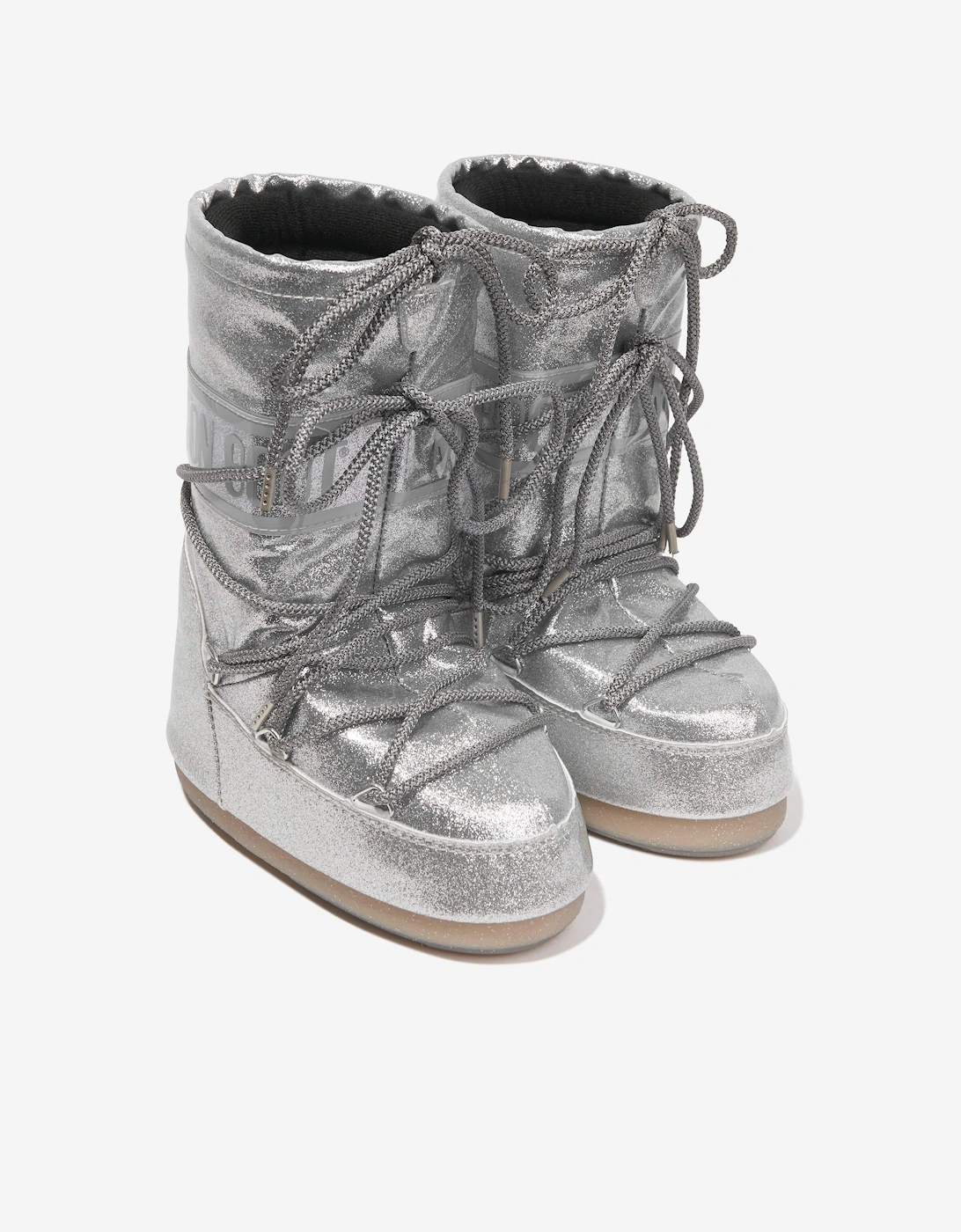 Moon Boot Kids Icon Glitter Snow Boots in Silver