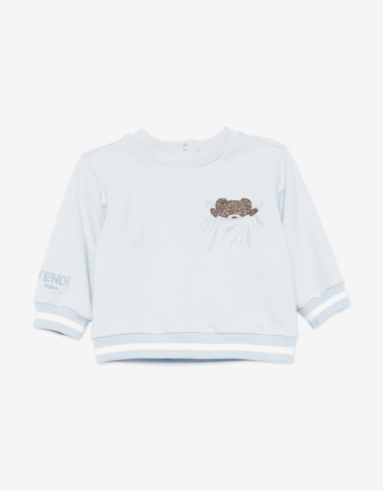 Baby Boys Bear Sweatshirt in Blue