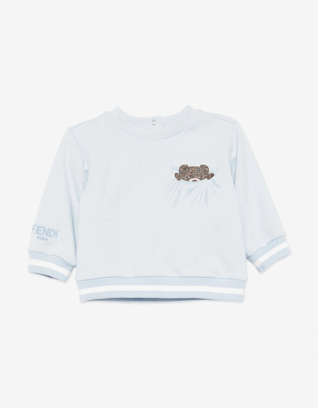 Baby Boys Bear Sweatshirt in Blue, 5 of 4