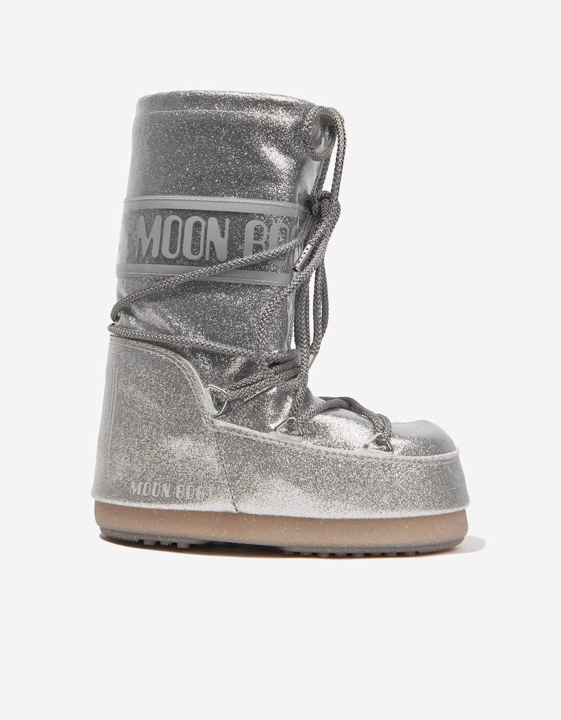 Moon Boot Kids Icon Glitter Snow Boots in Silver, 5 of 4