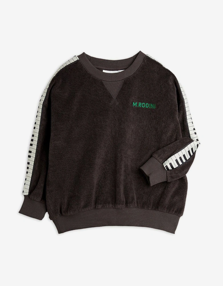 Boys Piano Terry Sweatshirt in Black