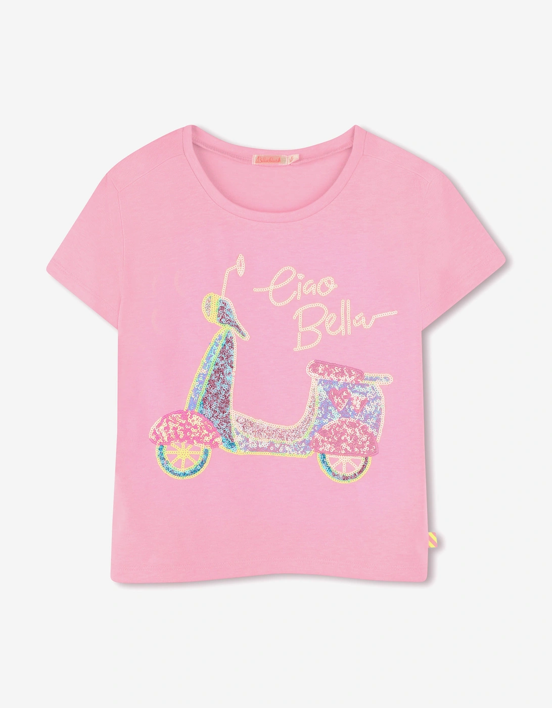 Billieblush Girls Sequin Moped T-Shirt in Pink, 5 of 4