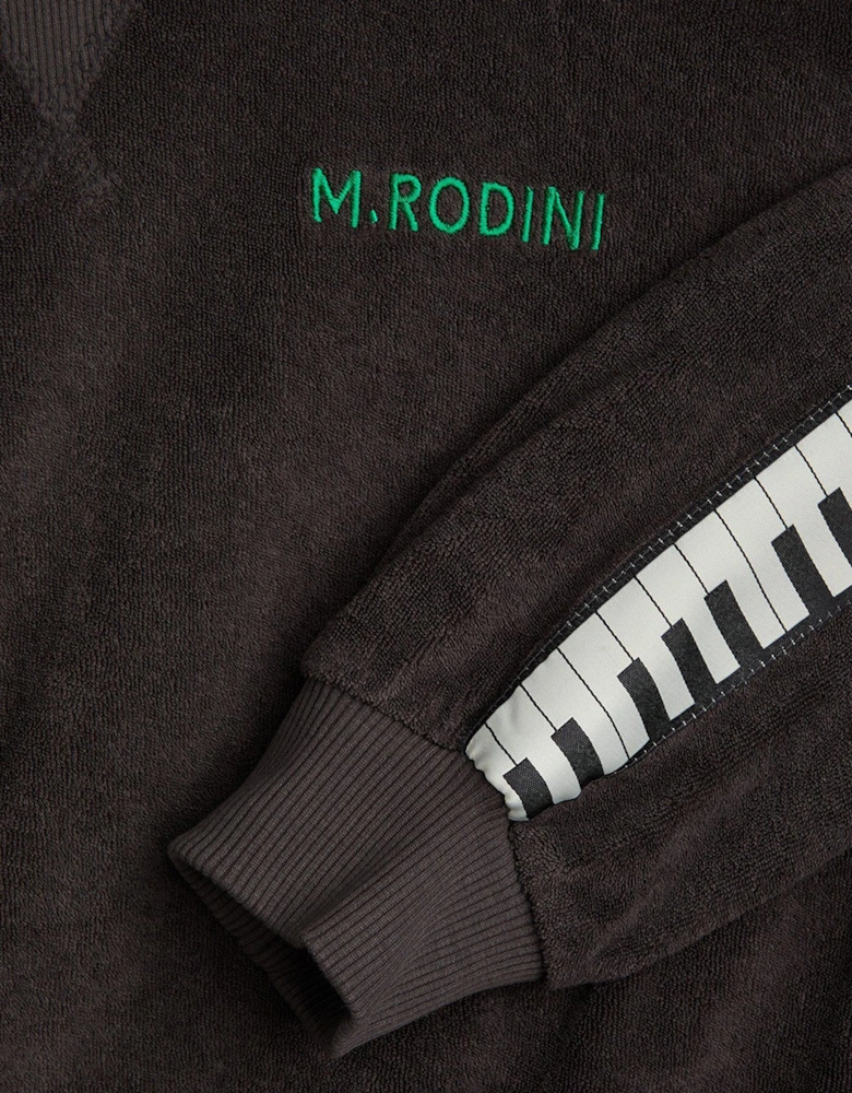 Boys Piano Terry Sweatshirt in Black