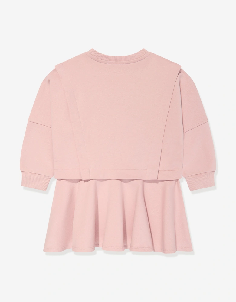 Girls Logo Sweater Dress in Pink