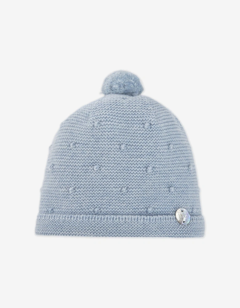 Baby Wool Knit Beanie Hat in Blue